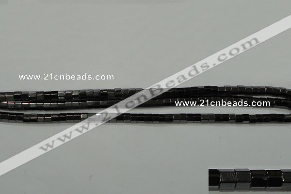 CHE125 15.5 inches 3*4mm faceted tube hematite beads wholesale