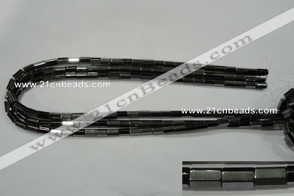 CHE126 15.5 inches 5*8mm faceted tube hematite beads wholesale