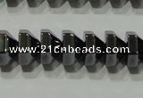 CHE135 15.5 inches 5*8mm pyramid hematite beads wholesale