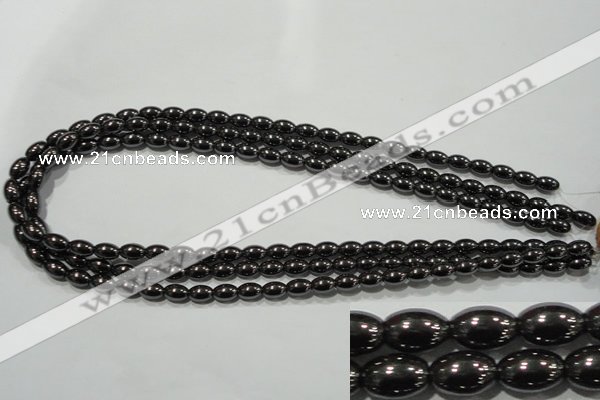 CHE138 15.5 inches 5*8mm rice hematite beads wholesale