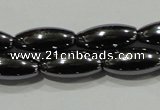 CHE139 15.5 inches 5*12mm rice hematite beads wholesale