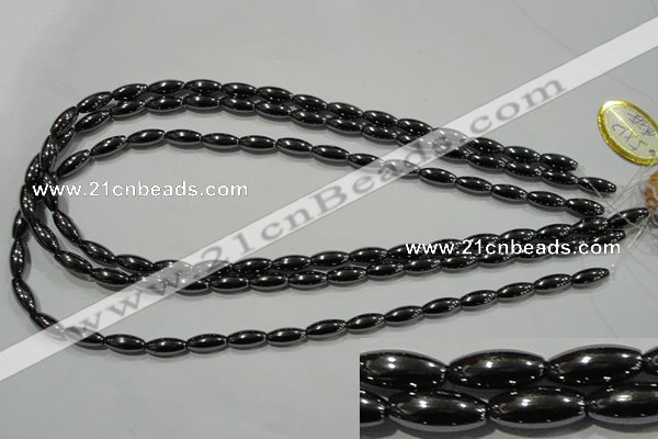 CHE139 15.5 inches 5*12mm rice hematite beads wholesale