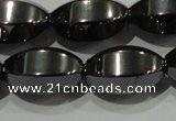 CHE142 15.5 inches 10*16mm faceted rice hematite beads wholesale