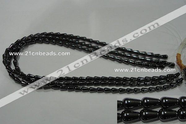 CHE146 15.5 inches 5*8mm teardrop hematite beads wholesale