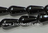 CHE147 15.5 inches 6*12mm teardrop hematite beads wholesale