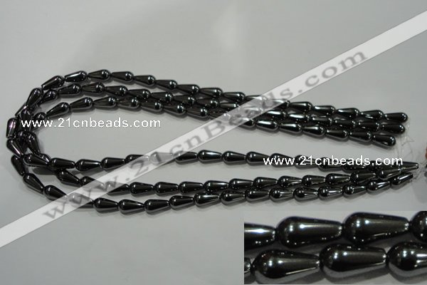 CHE147 15.5 inches 6*12mm teardrop hematite beads wholesale