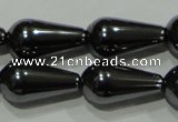 CHE148 15.5 inches 8*16mm teardrop hematite beads wholesale