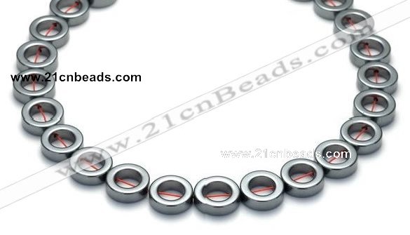 CHE15 16 inches 12mm donut shape hematite beads Wholesale