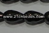 CHE155 15.5 inches 8*12mm faceted teardrop hematite beads