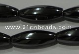 CHE168 15.5 inches 7*20mm faceted & twisted rice hematite beads