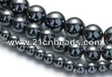 CHE18 16 inches 4mm & 6mm & 8mm round hematite beads Wholesale