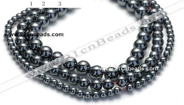 CHE18 16 inches 4mm & 6mm & 8mm round hematite beads Wholesale