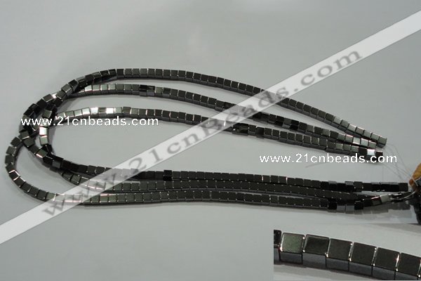 CHE181 15.5 inches 4*4mm cube hematite beads wholesale