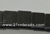 CHE184 15.5 inches 10*10mm cube hematite beads wholesale