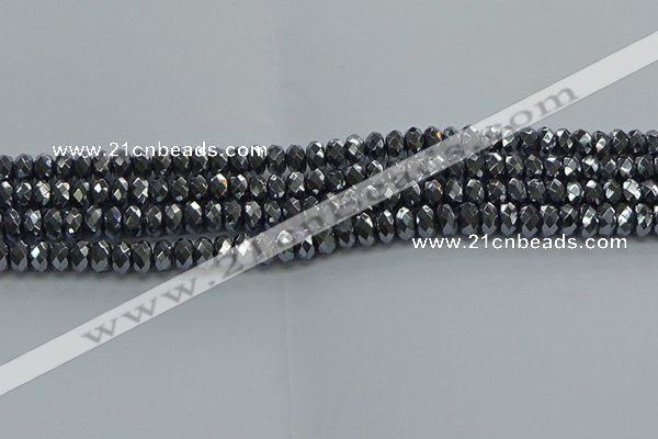 CHE2001 15.5 inches 4*6mm faceted rondelle hematite beads