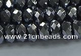 CHE2002 15.5 inches 5*8mm faceted rondelle hematite beads