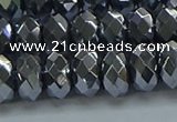 CHE2003 15.5 inches 6*10mm faceted rondelle hematite beads