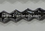 CHE203 15.5 inches 8*8mm faceted dumbbell hematite beads wholesale