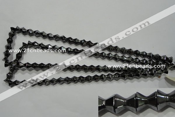 CHE203 15.5 inches 8*8mm faceted dumbbell hematite beads wholesale