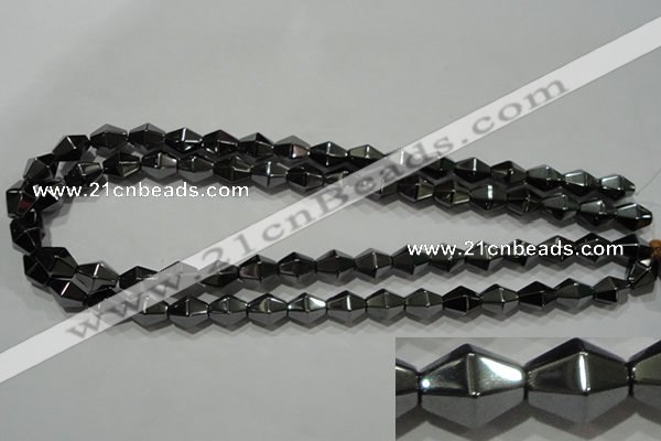 CHE217 15.5 inches 10*10mm faceted bicone hematite beads wholesale