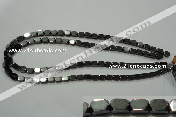 CHE222 15.5 inches 5*8mm faceted cuboid hematite beads wholesale