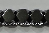 CHE224 15.5 inches 10*10mm faceted cube hematite beads wholesale