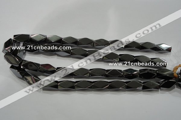 CHE225 15.5 inches 10*20mm faceted cuboid hematite beads wholesale