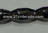 CHE227 15.5 inches 8*16mm faceted rice hematite beads wholesale