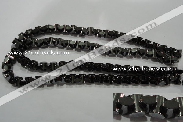 CHE243 15.5 inches 7*9mm bowknot hematite beads wholesale