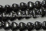 CHE256 15.5 inches 6*6mm heart hematite beads wholesale