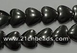 CHE259 15.5 inches 12*12mm heart hematite beads wholesale