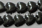 CHE260 15.5 inches 16*16mm heart hematite beads wholesale