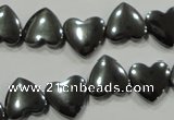 CHE263 Top-drilled 12*12mm heart hematite beads wholesale