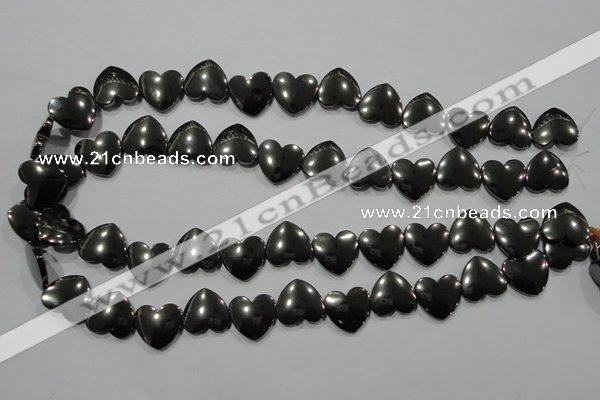 CHE264 Top-drilled 16*16mm heart hematite beads wholesale