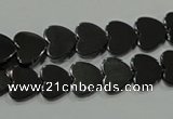 CHE269 15.5 inches 10*10mm heart hematite beads wholesale