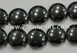 CHE274 15.5 inches 14mm flat round hematite beads wholesale