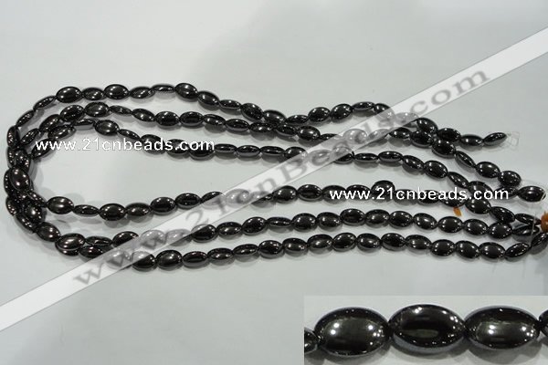 CHE276 15.5 inches 6*10mm oval hematite beads wholesale