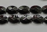 CHE281 15.5 inches 10*14mm faceted oval hematite beads wholesale