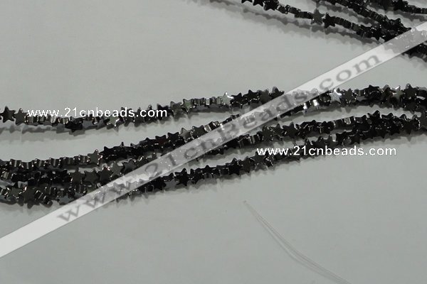 CHE292 15.5 inches 4mm star hematite beads wholesale