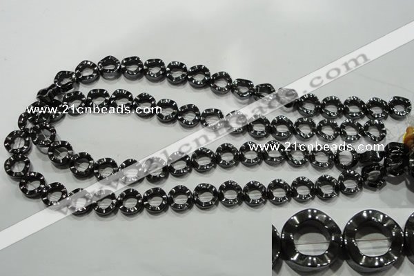 CHE304 15.5 inches 12mm donut hematite beads wholesale