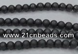 CHE401 15.5 inches 3mm round matte hematite beads wholesale