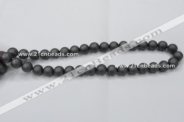 CHE405 15.5 inches 10mm round matte hematite beads wholesale