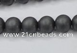 CHE406 15.5 inches 12mm round matte hematite beads wholesale
