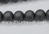 CHE406 15.5 inches 12mm round matte hematite beads wholesale
