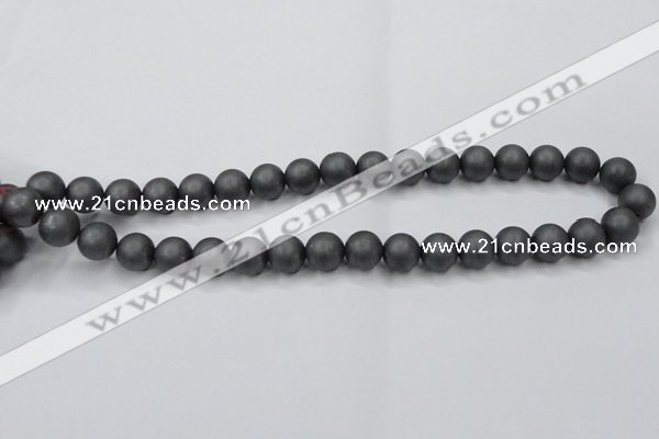 CHE406 15.5 inches 12mm round matte hematite beads wholesale