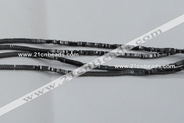 CHE411 15.5 inches 1*3*3mm square matte hematite beads wholesale