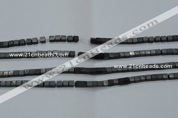 CHE416 15.5 inches 3*3mm cube matte hematite beads wholesale