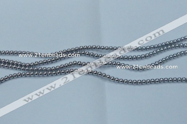 CHE422 15.5 inches 3mm round plated hematite beads wholesale