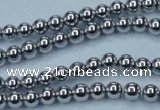 CHE423 15.5 inches 4mm round plated hematite beads wholesale