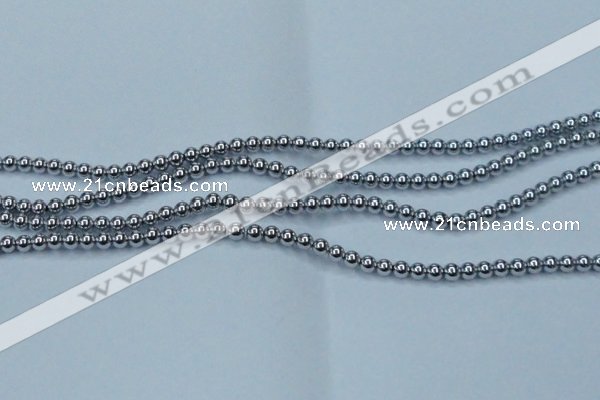 CHE423 15.5 inches 4mm round plated hematite beads wholesale